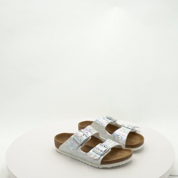 Birkenstock Arizona Birko-Flo Hologram Silver Birko-flor Sandals Size Toddler 8 - Picture 6 of 10